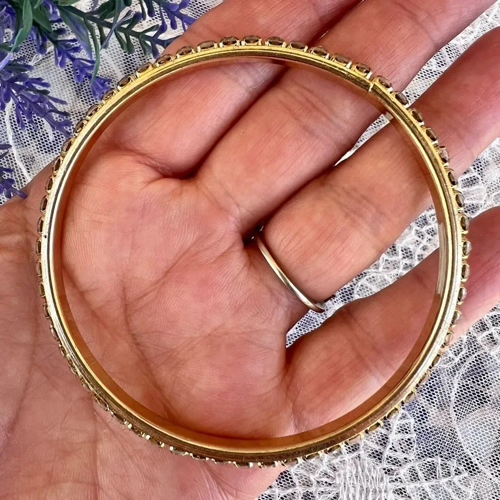 Cute Gold Rhinestone Bangle